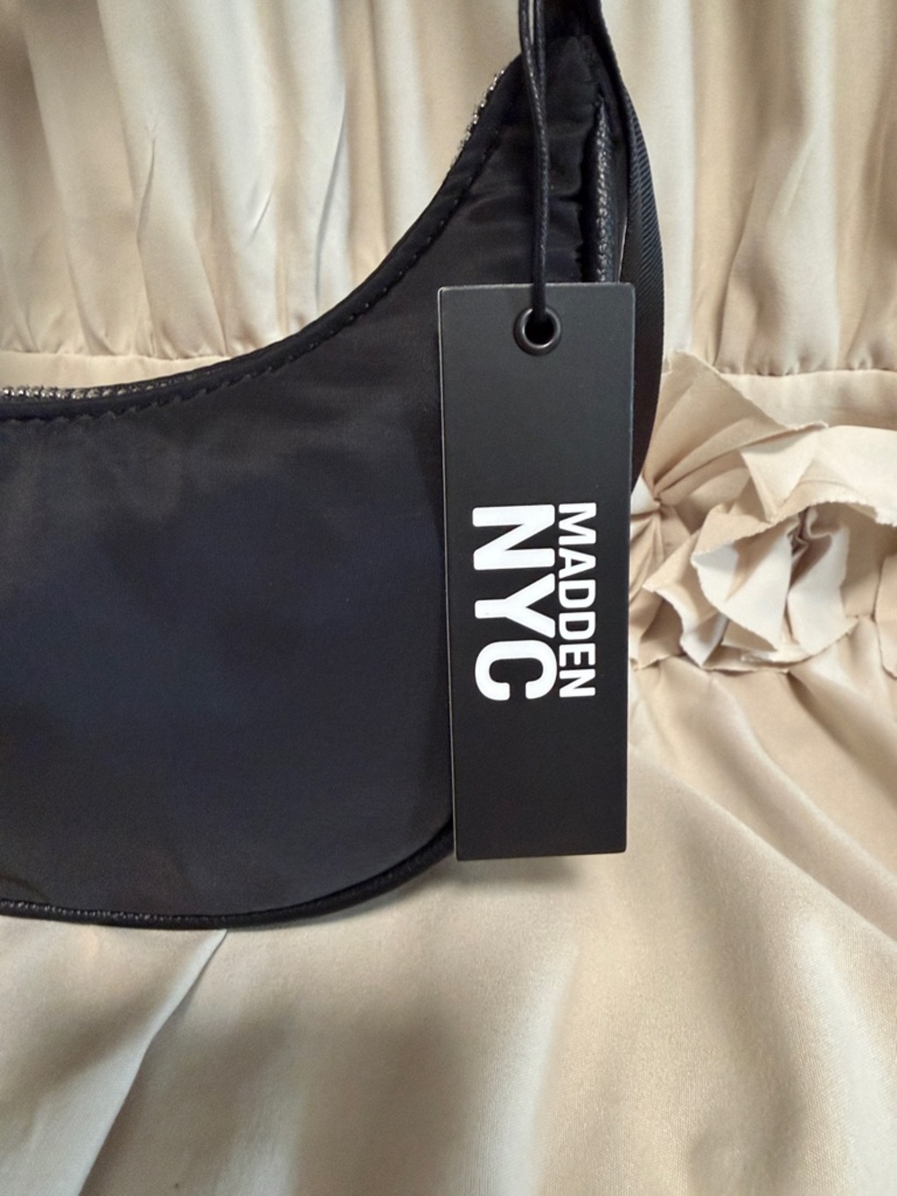 Black Ruffle-Handle Shoulder Bag - Picture 2 of 3